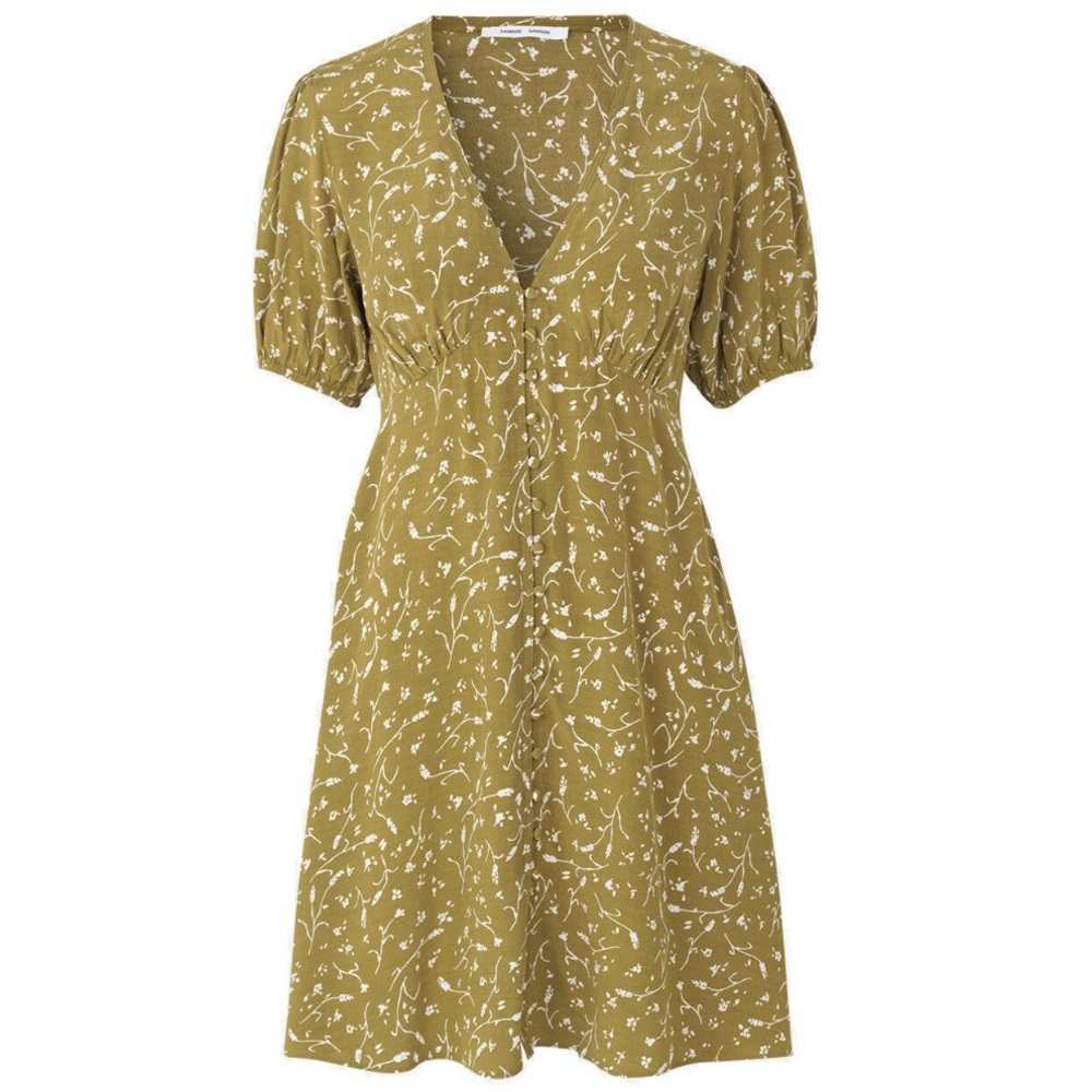 Samsoe Samsoe petunia short dress in feuilles khaki